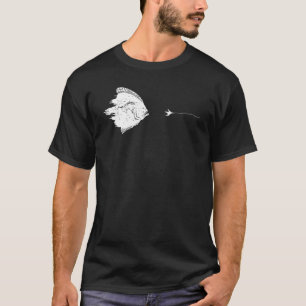 Grafischer Fliegenfischerei-Haken Linie Fisch Flu T-Shirt