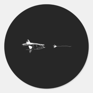 Grafischer Fliegenfischhaken - Fisch Snook  Runder Aufkleber