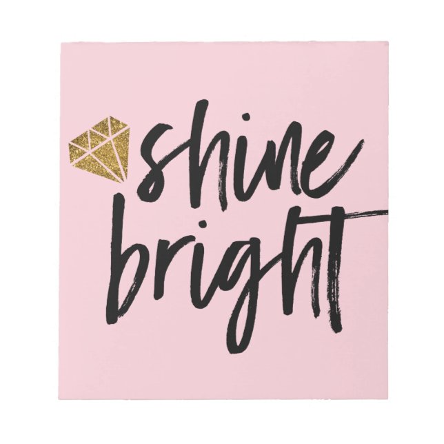 Grafischer, heller Text mit goldenem Diamant Notizblock (Vorderseite)