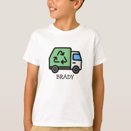 Grafischer Müll/Recycle LKW mit Kindnamen T-Shirt