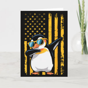 Grafischer Pinguin Retro Amerikanische Flagge Lust Karte