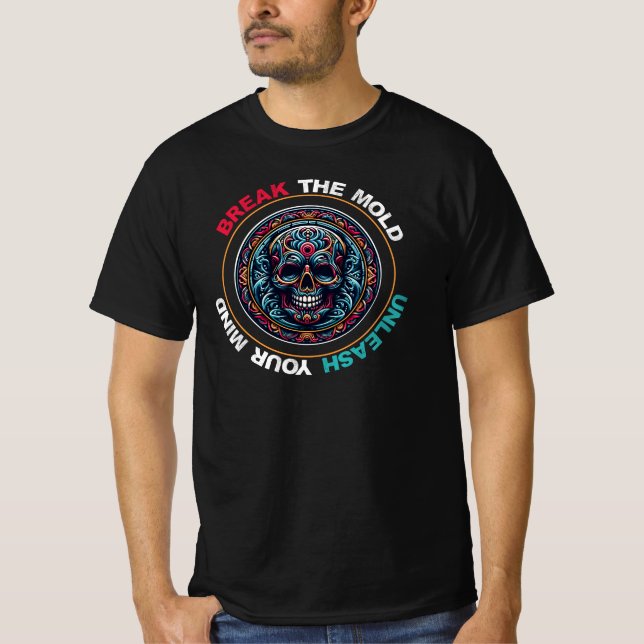 Grafischer Schädel T-Shirt (Vorderseite)