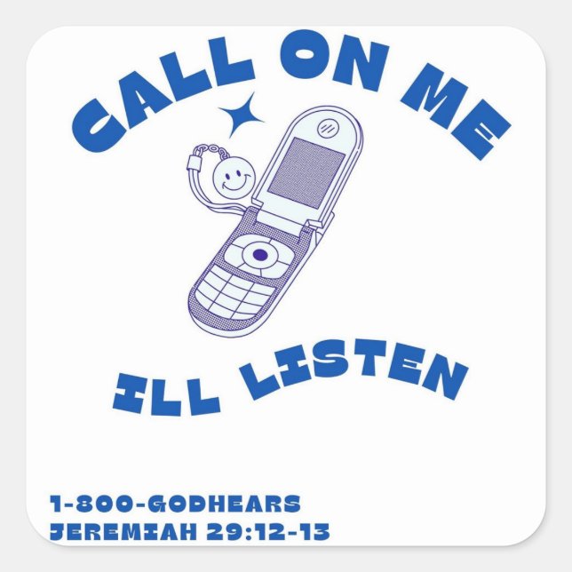 Grafischer Sticker/Gott/Beten/Glaube/Geschenk/Ermu Quadratischer Aufkleber (Vorderseite)