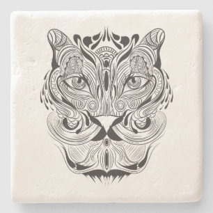 Grafischer Tiger Steinuntersetzer