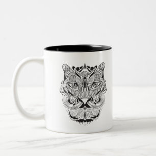 Grafischer Tiger Zweifarbige Tasse
