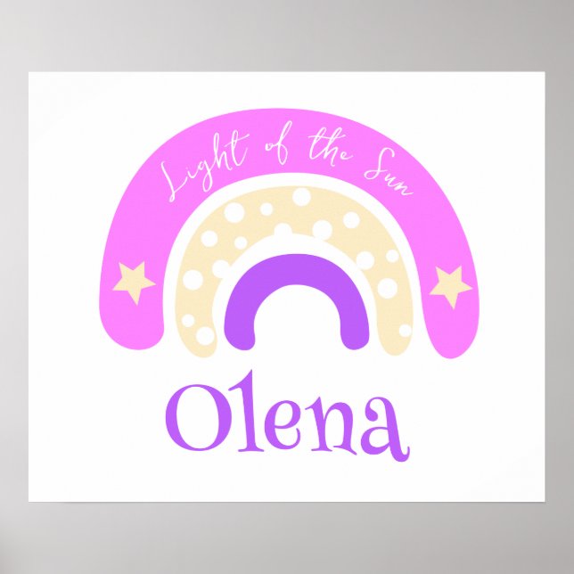 Grafischer, trendiger Regenbogen-Rosa-Kinderzimmer Poster (Vorne)