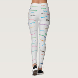 Grafischer Weltstadt auf hellgrauem Leggings