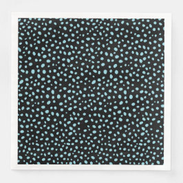 Grafisches Design der schwarzen und blauen ungelös Serviette