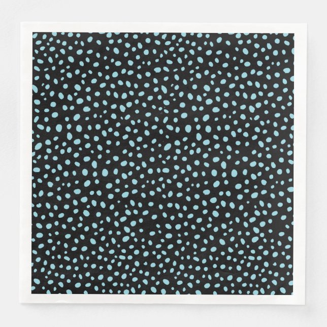 Grafisches Design der schwarzen und blauen ungelös Serviette (Vorderseite)