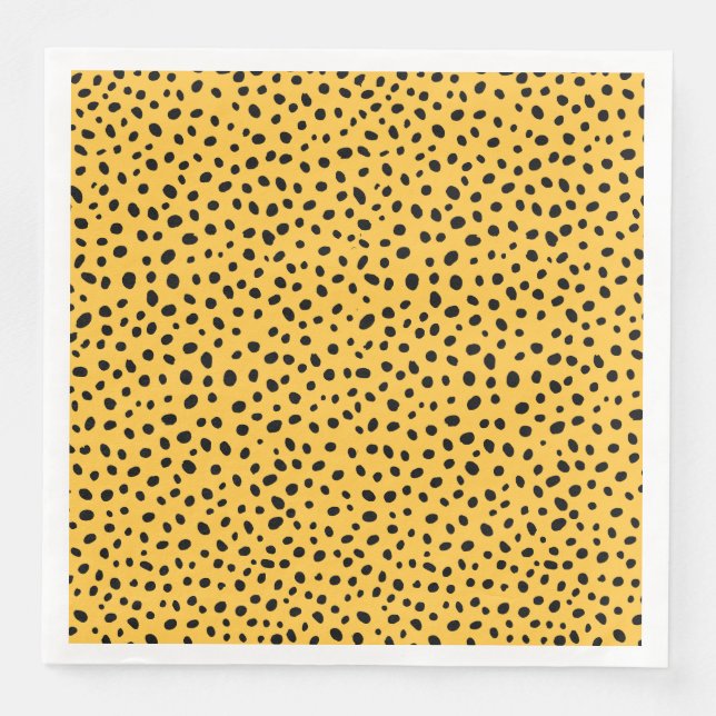 Grafisches Design der schwarzen und gelben ungerad Serviette (Vorderseite)