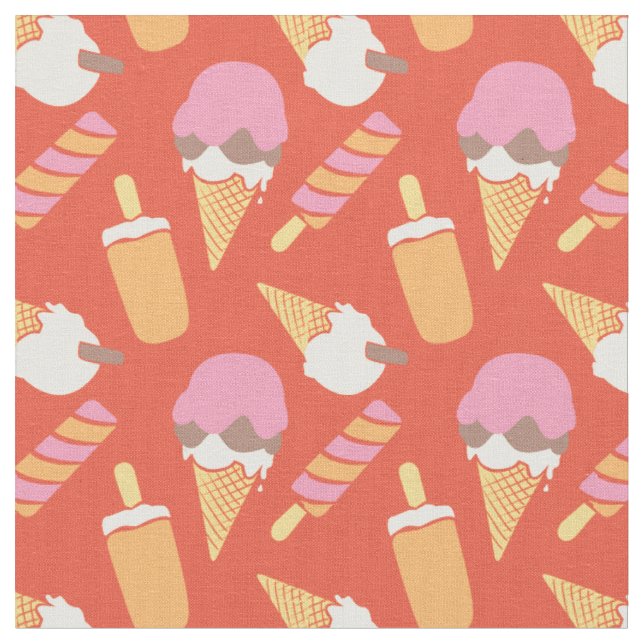 Grafisches Eis und gefrorene Lollen Sommergewebe Stoff (Nahaufnahme)