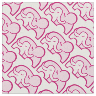 Grafisches Elefantenumarmungs-Pink-Muster Stoff