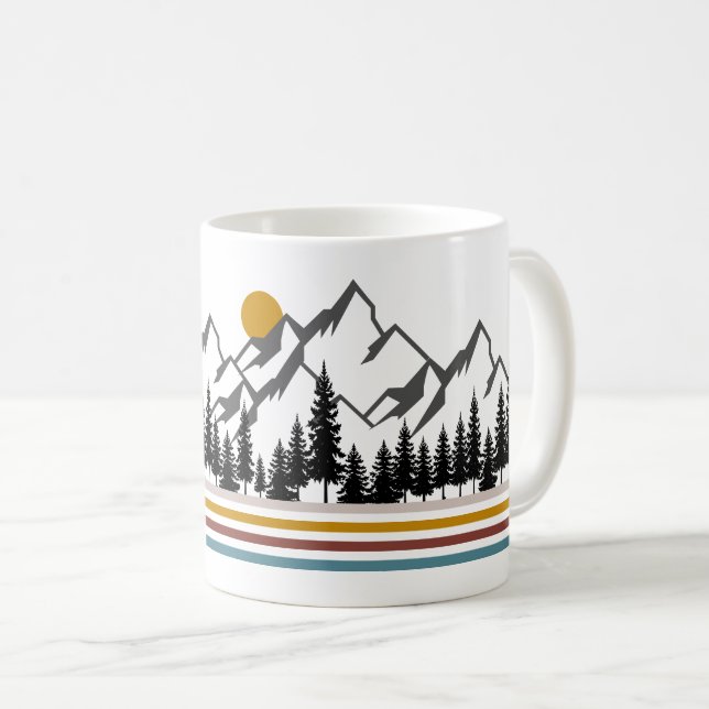Grafisches Geschenk Berge Kaffeetasse (VorderseiteRechts)