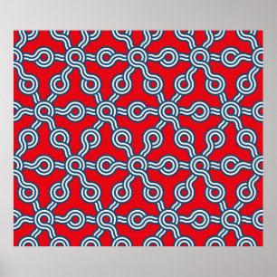 grafisches Gitter nahtloses Muster mit Hexagons gr Poster