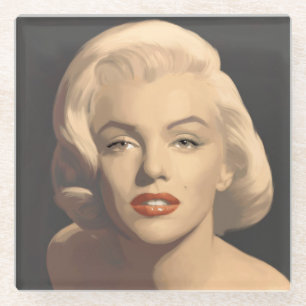 Grafisches Grau Marilyn Glasuntersetzer