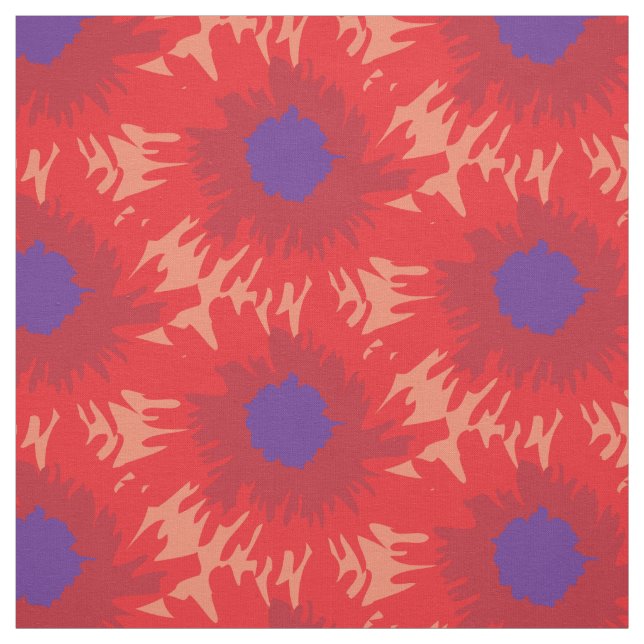 Grafisches, hellrotes lila Mohnmuster aus Single Stoff (Muster)