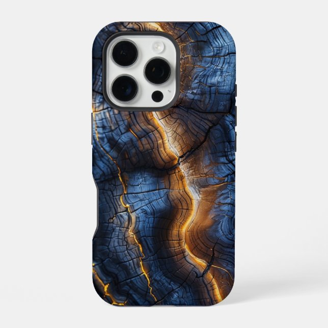 Grafisches Holzdesign iPhone Hülle (Rückseite)
