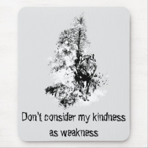 Grafisches Kunst-Grauer Wolf-Wildlife-Kindness-Zit Mousepad