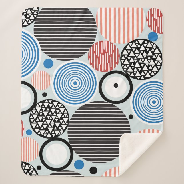 grafisches Muster mehrfarbiger Kreise verschiedene Sherpadecke (Vorderseite)