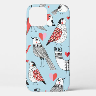 Grafisches nahtloses Muster lustiger Vogelbilder Case-Mate iPhone Hülle