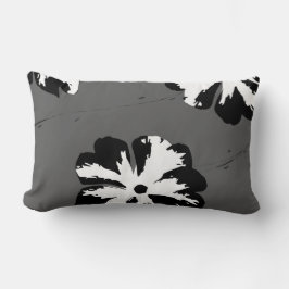 Grafisches Pansy-Grau, Schwarzes u. Weiß Lendenkissen