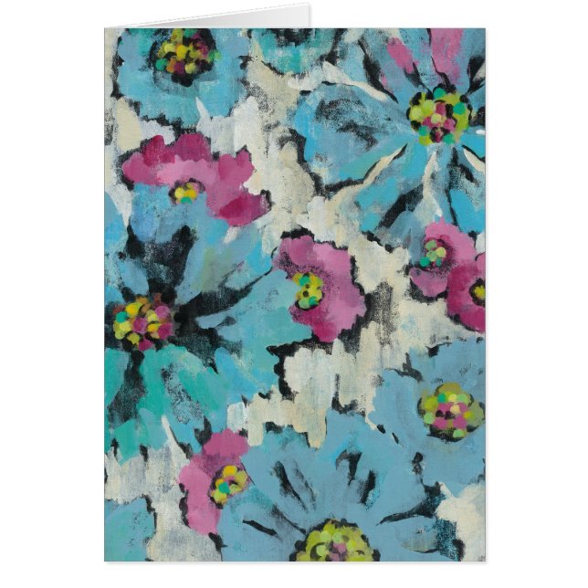 Grafisches rosa und blaues Blumen (Vorne)