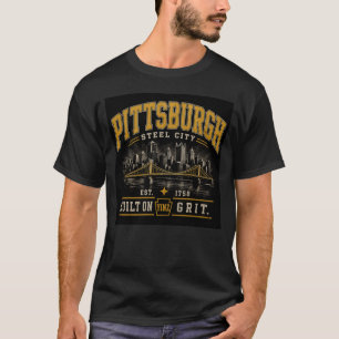 Grafisches T-Shirt "Built on Yinz Grit" Pittsburgh