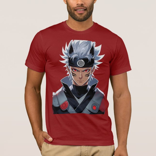 Grafisches T-Shirt Rotes Auge Anime Fighter (Vorderseite)