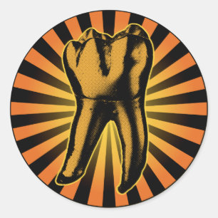 Grafisches Zahn-Emblem Runder Aufkleber