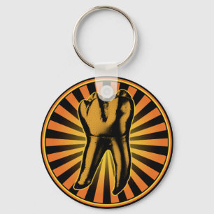 Grafisches Zahn-Emblem Schlüsselanhänger