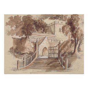 Grafitmalerei der katholischen Kirche Poster