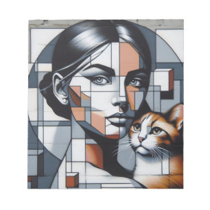 Grafitti Cat Lady Notepad Notizblock
