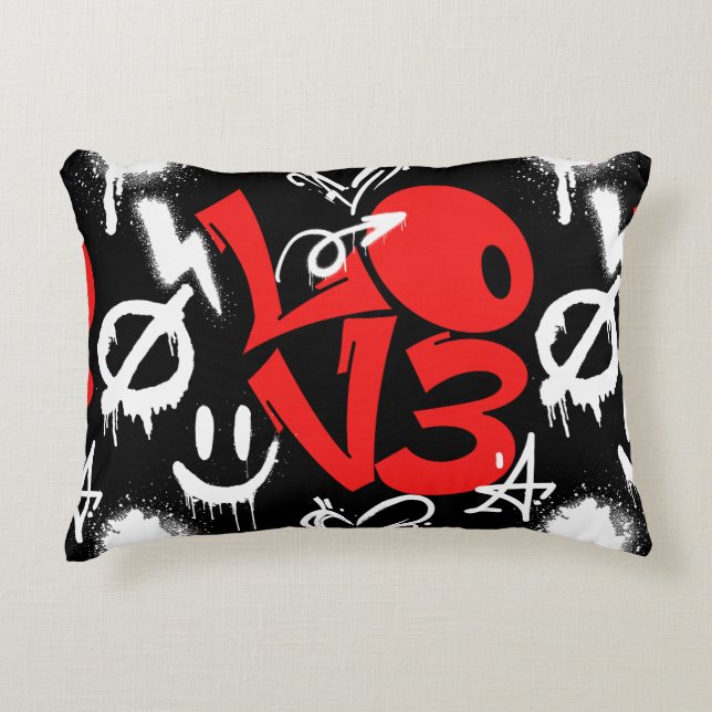 Grafitti LIEBE B. Black BG Dekokissen (Vorderseite)