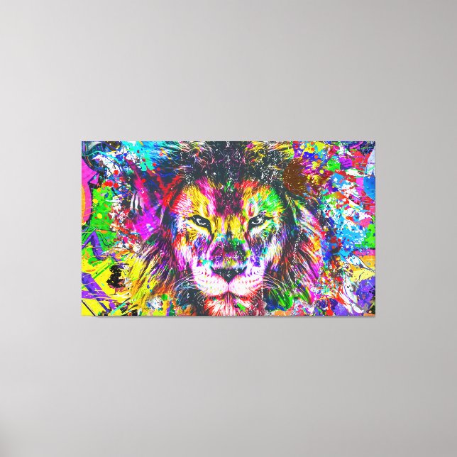 Grafitti Lion Leinwanddruck (Vorderseite)