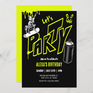 Grafitti Skateboarding Street Art Einladung