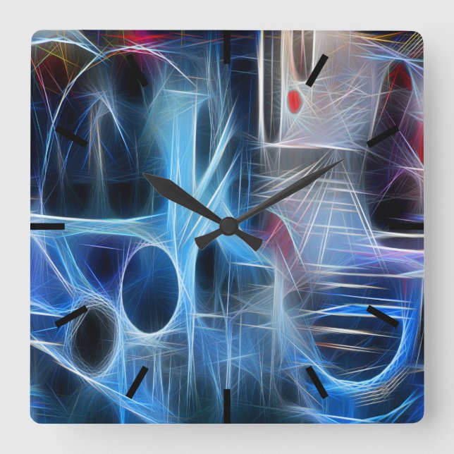 Grafittineon Quadratische Wanduhr (Vorderseite)