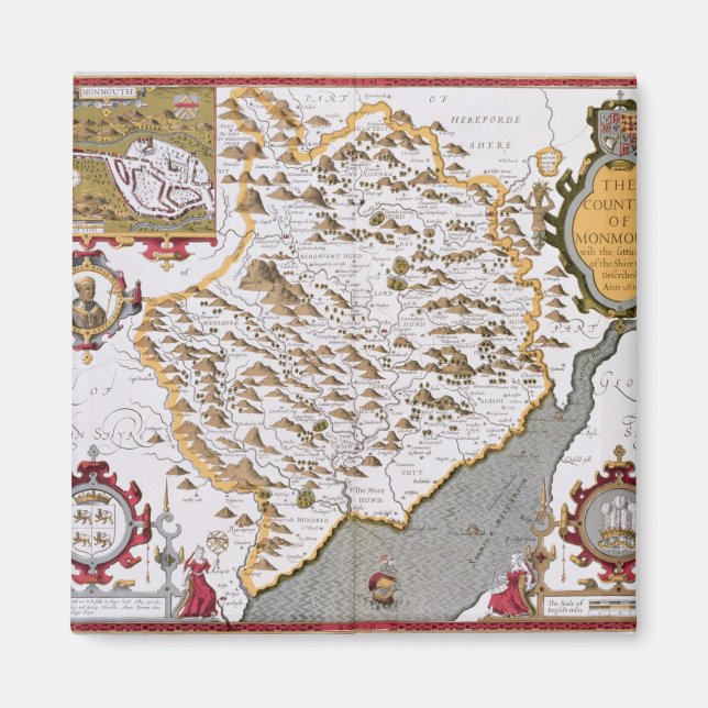 Grafschaft Monmouth, eingraviert von Jodocus Magnet (Vorne)