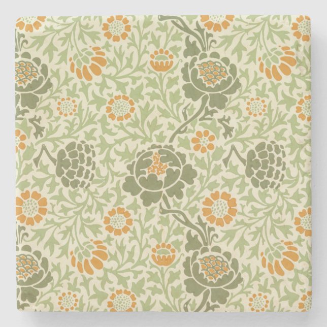 Grafton Pattern (von William Morris) Steinuntersetzer (Vorderseite)