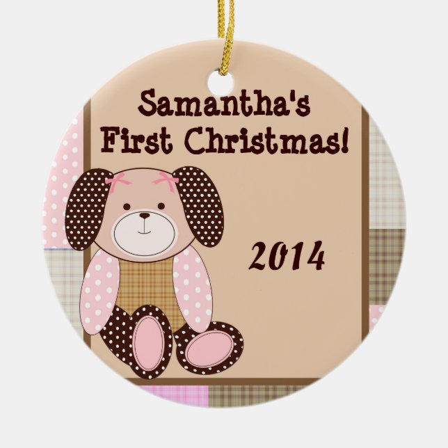 Graham Crackers Girl Personalisierter Name Ornamen Keramik Ornament (Vorne)