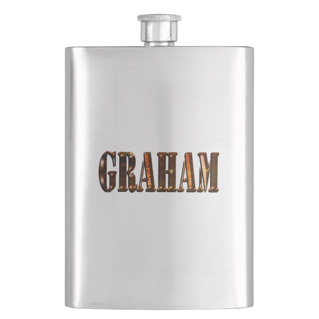 Graham, Name, Klassische Taschenflasche Flachmann (Vorderseite)
