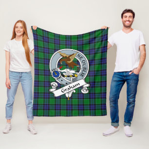 Graham of Menteith Clan Abzeichen Tartan Kariert Fleecedecke