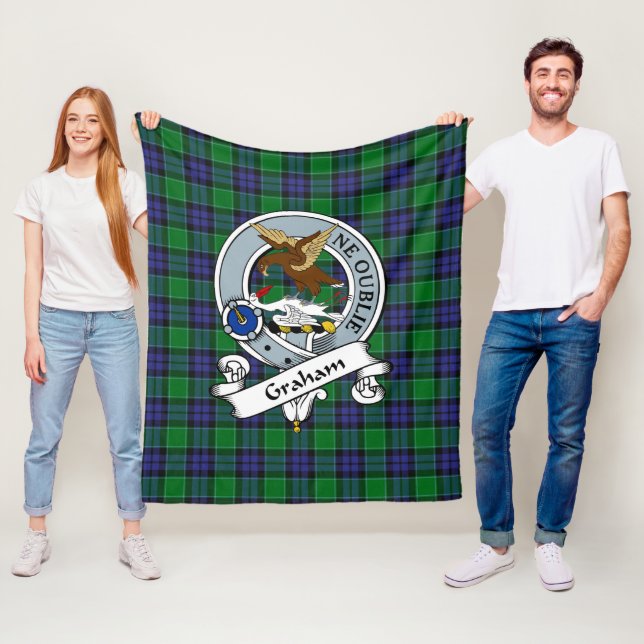 Graham of Menteith Clan Abzeichen Tartan Kariert Fleecedecke (Beispiel)