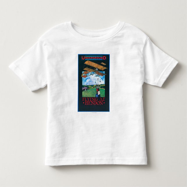 Grahame-Weiß und Flugzeug über Flughafen-Plakat Kleinkind T-shirt (Vorderseite)