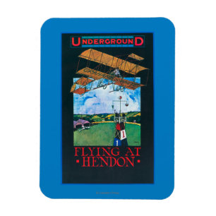 Grahame-Weiß und Flugzeug über Flughafen-Plakat Magnet