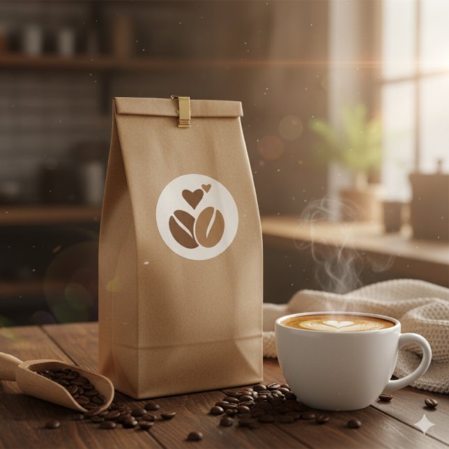 Grain de Caféine : Style et Énergie ☕ Runder Aufkleber (Von Creator hochgeladen)