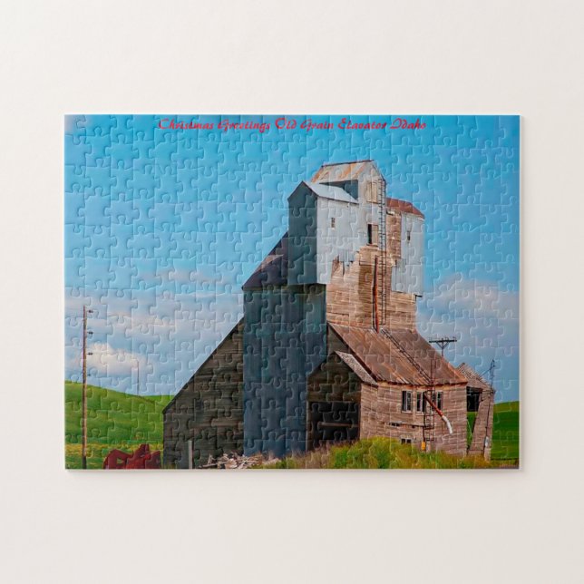 Grain Elevator Idaho. Weihnachtsgrüße Puzzle (Horizontal)