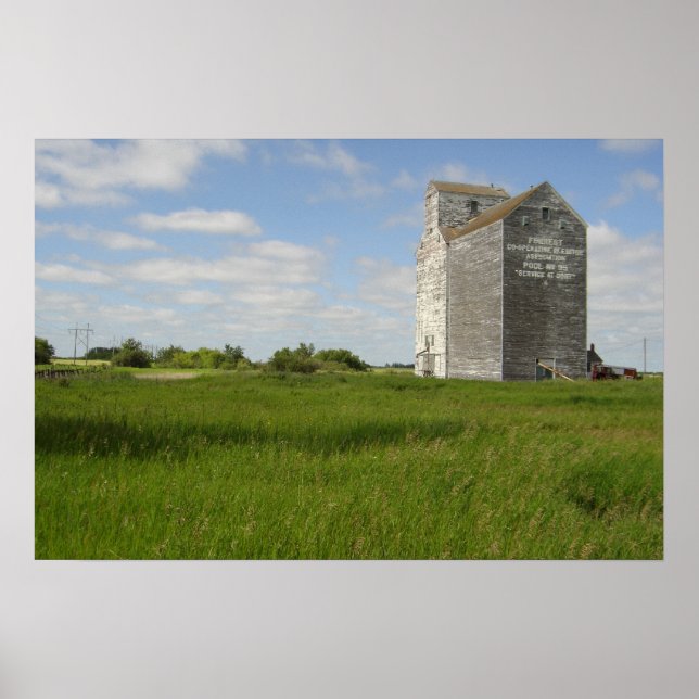 Grain Elevator Print Manitoba Landschaftsdrucke Poster (Vorne)