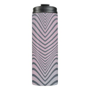 Grainy psychedelischer Hintergrund. Zebrastreifen Thermosbecher