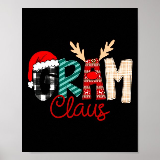 Gram Claus Xmas Happy New Santa Claus Merry Christ Poster (Vorne)