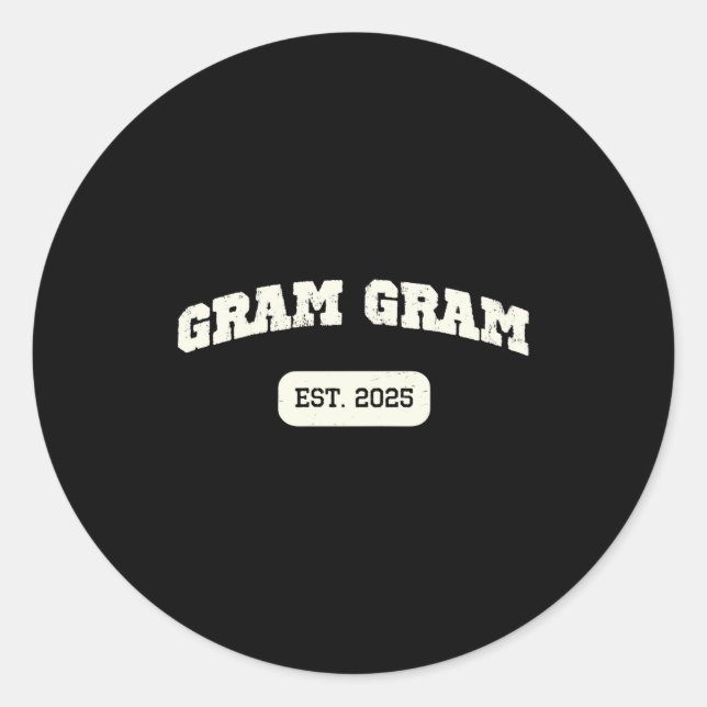 Gram-gram Est 2025 New Announcement Promoted Gramg Runder Aufkleber (Vorderseite)